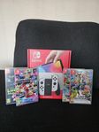 Nintendo switch OLED med 4 spel
