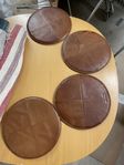 Läder ”Genuine Leather”sittdynor med stoppning under