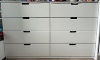 Ikea Nordli byrå - 8 lådor - vit 