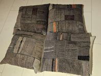 4 kuddar i patchwork stil grå mörkgrå