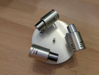 Rydens takspotlight rund, borstad stål/krom, 25 cm