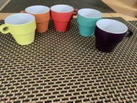 5 st retro espressokoppar 90-tal