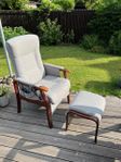 Senior stol / fåtölj recliner stol samt Ikea bord Melltorp