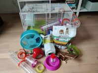 Hamsterbur med tillbehör
