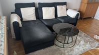 IKEA VIMLE 3-sits med schäslong – mörkblå, avtagbar kl