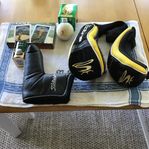 3 st headcovers, nya kortlekar, golfboken mm.