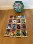 Bakugan battle brawlers kort, låda och små figurer