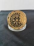 Vegvisir mynt guldpläterat