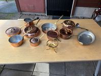 Div kopparkastruller och -grytor 