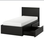 Resårbotten 90 med sängram Malm svart från IKEA