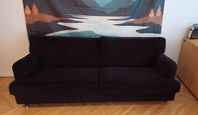 3 sits svart soffa