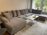 Soffa med schäslong höger och divan vänster