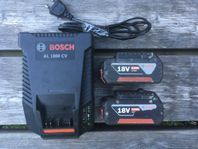 Bosch Professional 2st 5,0Ah batterier + laddare