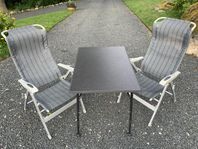 Campingbord och 2 st positionsstolar