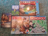 Sällskapsspel Monopol, Risk, Diamanten mm