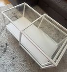 VITTSJÖ Satsbord, set om 2, vit/glas, 90x50 cm 