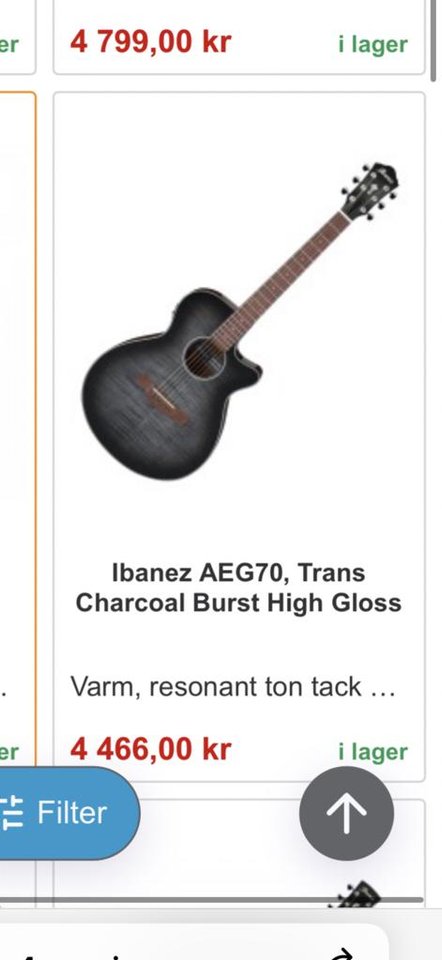 Ibanez AEG70 Trans Charcoal B...
