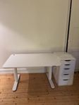 sit stand ikea desk + Alex drawer white 