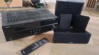 Yamaha förstärkare, 3 högtalare och subwoofer