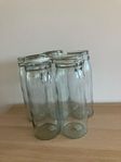 5 st glasburkar med snäpplock 2 literfrån IKEA modell KORK