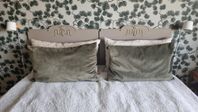Tre mossgröna kuddfodral Bemz Conscious Vintage Velvet