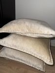 4x prydnadskudde beige sammet