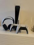 PlayStation 5 disc + 2 handkontroller + PS-hörlurar