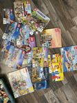Lego, blandade set med bygganvisningar