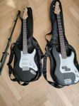 Elgitarr, bas, förstärkare