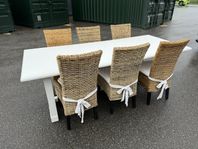 Matbord SIA 100x240 med 6 st. Artwood stolar 