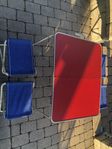 Retro campingbord med stolar