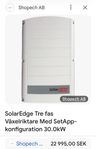 (NY) Växelriktare Solar edge, SE30K RWDOIENW4, 3-fas