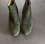Gröna Ankelboots med silver/metall klack