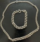 Pansarlänk halsband och armband