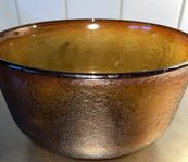 Arcoroc sierra bärnstensfärgad stor -70tals skål vintage