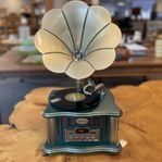 Retro Skivspelare / Mini Fonograf med Bluetooth, USB, radio