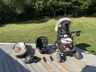 Barnvagn med liggdel och baby skydd Silver Cross