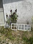 Spröjsade träfönster utan karm