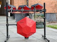 Rött Simmons SDS-1000 fullt 5-trummors kit