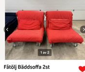 Två stycken bäddfotöljer 80x188!