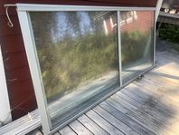 3 st skjutdörrar i glas till uterum