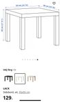 Soffbord/ Sidobord Lack Ikea 