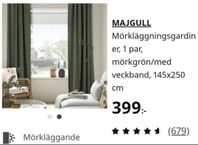 Mörkläggningsgardiner, 4 längder 
