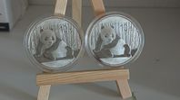 Silvermynt 1oz 2st Kinesisk Panda 2015
