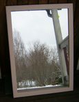 Spegel med ljusrosa träram 65 x 91,5 cm Måla Vit