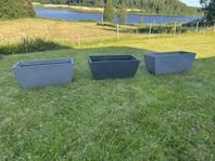 Stora Krukor för uteplatsen/trädgården 3 st i plast 