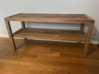 Skohylla i oljad ek, 80 cm lång 