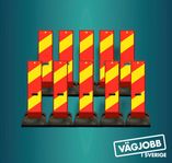 Vägskylt – 10st X3 Sidomarkeringsskärmar H/V med fotplat