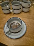 6st Arabia PW/MR kaffekoppar med fat