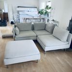 IKEA Söderhamn hörnsoffa med fotpall